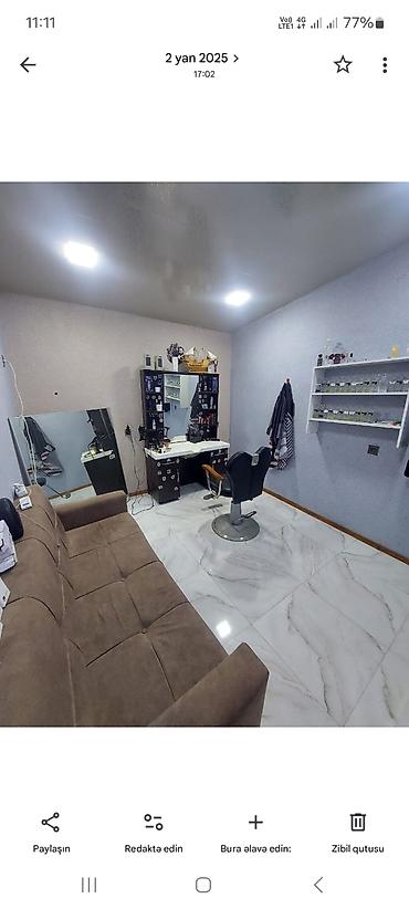salon stulu: Bərbər/xair qəbulu üçün tam təchizatlı salon yeri Buzovna Laçın — 3