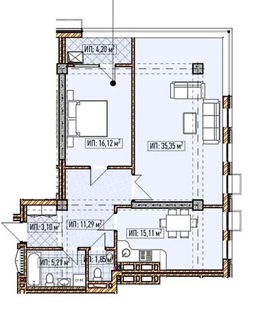 brk group: 3 комнаты, 101 м², Асанбай мкр Элитка, 14 этаж, ПСО (под самоотделку) — 1