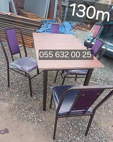 kafe stul: Mətbəx üçün, Yeni, Açılmayan, Dördbucaq masa, 4 stul — 2