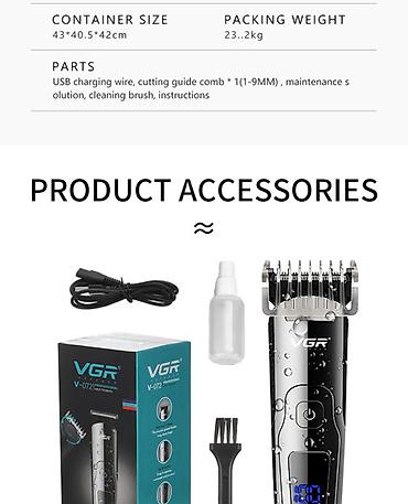 Məişət texnikası: Saqqal üçün trimmer VGR 072 1-10mm 1200mAh 2 sürət 🆕Bütün — 7