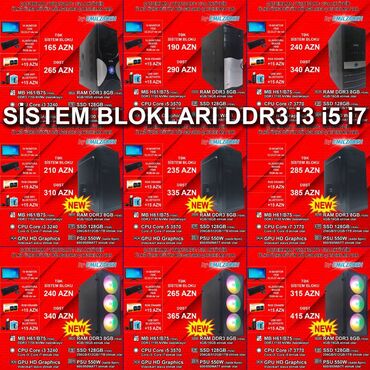 qida blok: Masaüstü Kompüterlər “Core i3 i5 i7” Ofis üçün DDR3 Masaüstü