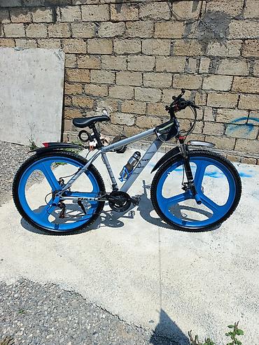 velosiped grand: Velosiped – dağ/şosse tipli hibrid - Rəng: gümüşü gövdə, mavi təkər — 4