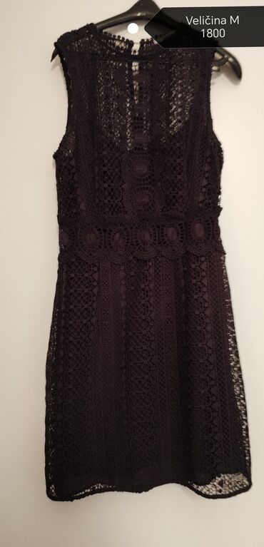 čipkaste haljine svecane haljine do kolena: H&M M (EU 38), color - Black, Evening, With the straps