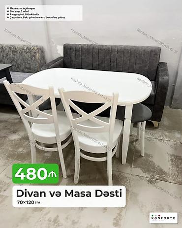 quxna divanlari: Divan və Masa Dəsti – 70×120 sm – Komplekt: 1 divan, 1 masa, 2 ədəd — 1
