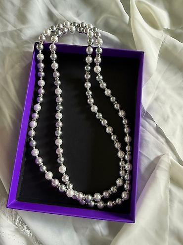 цепочка серебрянная: Пр-ю длинное колье ручной работы под Chanel(длина 1м) из жемчуга — 2