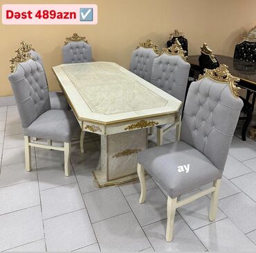 столы и стулья для гостинной цены: Qonaq otağı üçün, Yeni, 6 stul