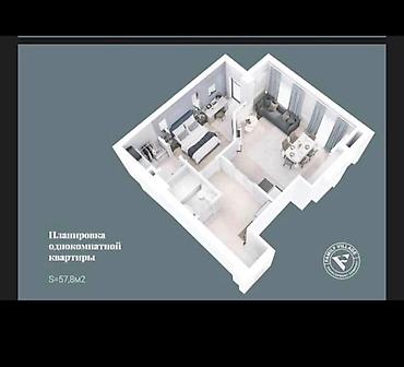 village: 1 комната, 57 м², 7 этаж, ПСО (под самоотделку) — 3