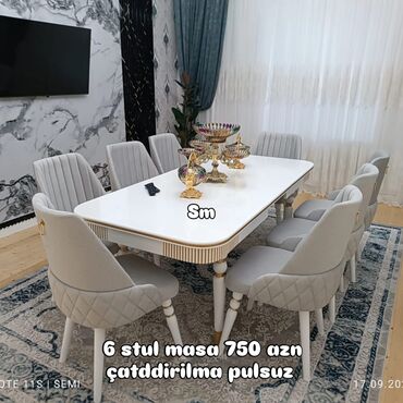 1 kub neçə kvadrat metrdir: Для гостиной, Новый, Нераскладной, Прямоугольный стол, 6 стульев