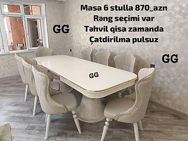Yemək otağı üçün dəst – masa + 6 stul - Qiymət: 870 AZN - Rəng seçimi lalafo.az -da Yemək otağı üçün dəst – masa + 6 stul - Qiymət: 870 AZN - Rəng seçimi