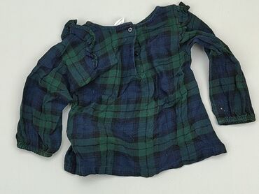koszula flanelowa w krate: Bluzka, H&M, 6-9 m, stan - Dobry