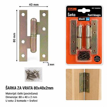 KMT H 9368894 – Šarka za vrata ?2 mm Opis: - Praktičan proizvod za