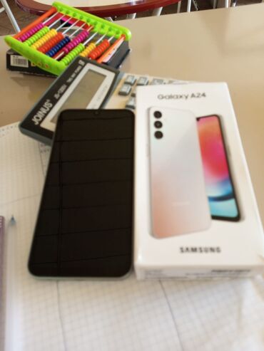Samsung Galaxy A24 4G, 128 GB, rəng - Ağ, Zəmanət, Sensor, Barmaq izi