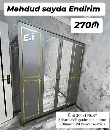 4 qapılı dolab Yep yeni 270 azn rəng seçimi var çatdırılma var lalafo.az -da 4 qapılı dolab Yep yeni 270 azn rəng seçimi var çatdırılma var