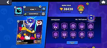taçlar: Brawl Stars hesabı – KING™ - Kupa: 28.430 (ən yüksək: 28.431), Liqa — 1