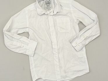białe body z długim rękawem: Koszula 7 lat, stan - Dobry, wzór - Jednolity kolor, kolor - Biały
