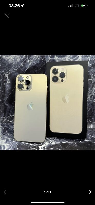 бишкек айфон 13 про макс: IPhone 13 Pro Max, Колдонулган, 128 ГБ, Алтын, Куту, 91 %