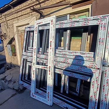 Готовые пластиковые окна: Пластик эшик терезелер МОСКИТНЫЕ СЕТКИ термо тёплая серия фасадное — 18