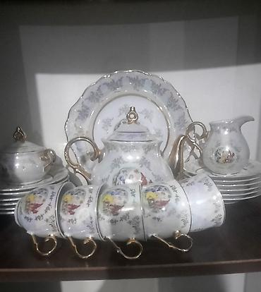 boşqa: Çay dəsti, rəng - Ağ, Farfor — 1