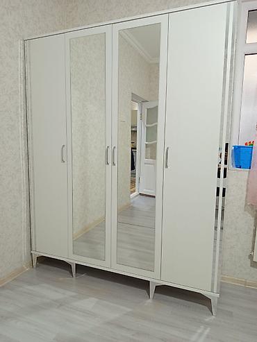 Yeni, 4 qapılı, Güzgülü, Bej, Açılan, Düz dolab
