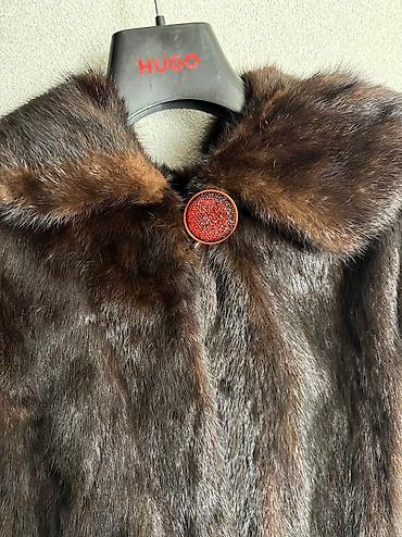 пух норки: Шуба, Норка, По колено, С капюшоном, 2XL — 5