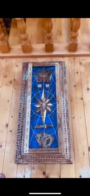 Nərdlər: Əl işı ağac oyma şahmat-nərd dəsti - Material: təbii ağac (tam ağac — 14