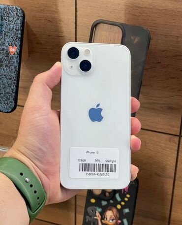 камера айфона: IPhone 13, Колдонулган, 128 ГБ, Старлайт, 78 %