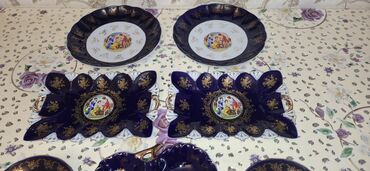 Nahar dəstləri və servizlər: Nahar dəsti, rəng - Göy, Farfor — 10