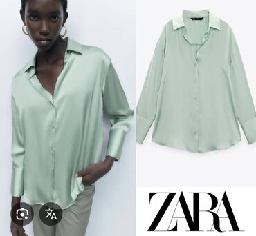 зеленые детские джинсы: Zara açıq yaşıl rəngli atlas köynək yenidir istənilən