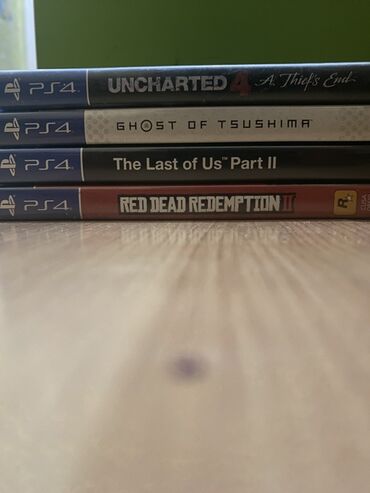 Oyun diskləri və kartricləri: Ps4 üçün 4 oyun diski Uncharted 4-25 M Red dead redemption-45 M Last