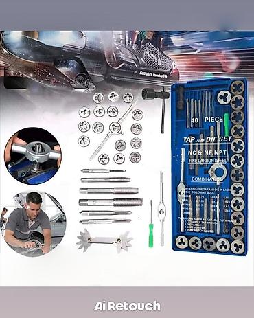 40 Parça Qalın Polad Qaynaqçı-Kəsici Dəst (Tap and Die Set) -