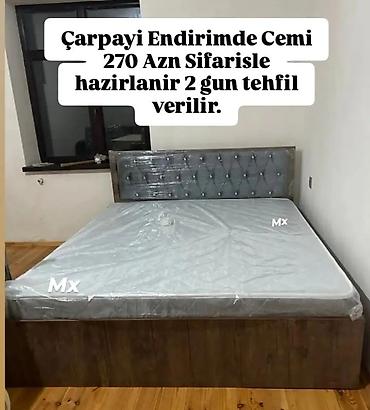 tekli yataq: Yeni, İkinəfərlik çarpayı, Matras ilə, Siyirməsiz — 1