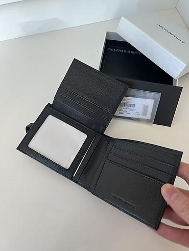 emporio armani eynək: Emporio Armani kişi pulqabı — təbii dəri, yeni (qutuda) Satılır — 5