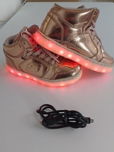 Patike: Svetleće patike – visoki model, metalik zlatno/rose-gold završna — 4