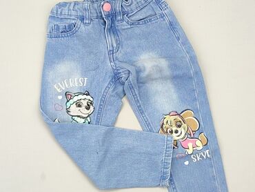 jeansy w stokrotki: Spodnie jeansowe, Nickelodeon, 3-4 lat, 104, stan - Dobry
