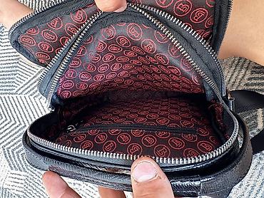 школьный сумка для девочек: Сумка через плечо мужская, черная - Формат: компактная кросс‑боди — 3