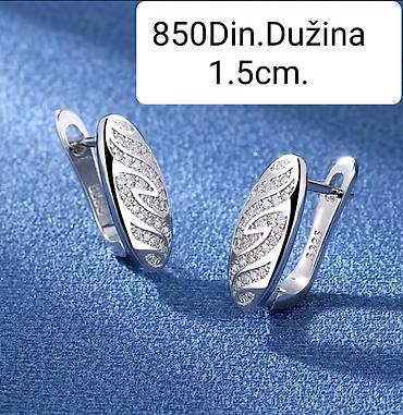 nike ranac rozi: Posrebrene minđuše sa cirkonima od hirurskog čelika sa žigom S925 — 1