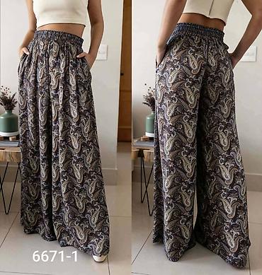 Pantalone: Ženske široke pantalone - Kroj: palazzo/široke nogavice, dužina do — 4