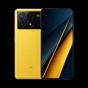 tecili telefon: Poco X6 Pro 5G, 256 GB, rəng - Sarı, Sensor, Barmaq izi, Face ID