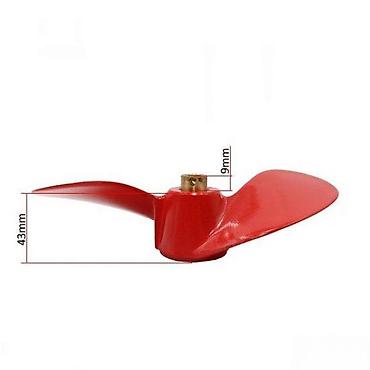 Vodeni transport: Dvorokraka elisa za vanbrodski motor – crvena - Prečnik elise: 99 mm — 2