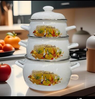 Tava-qazan dəstləri: Qazan, rəng - Ağ — 4