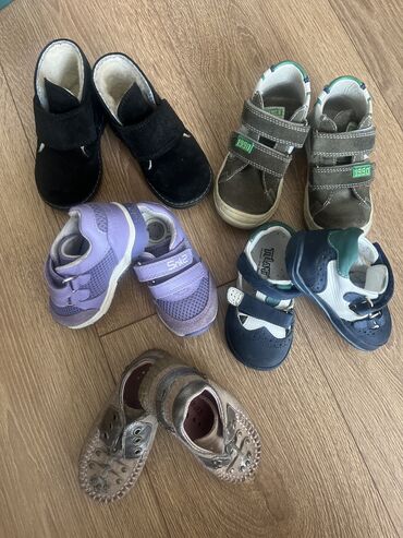 Детская обувь: Обувь детская кроссовки фиолетовые размер 20, ботинки серые размер
