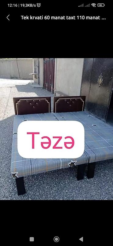 Çarpayılar: Kravat hazırı var çatdırılma var bir nəfərlik 60 manat taxt 110 manat — 1