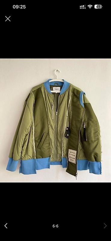 brend geyim: TWIST brendi bomber üslubunda ikiqatlı jaket - Rəng: zeytun-yaşıl — 2