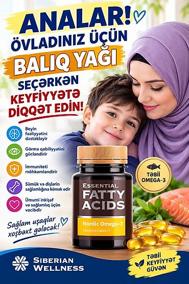 Məhsul: Essential Fatty Acids – Nordic Omega‑3 (Siberian Wellness)