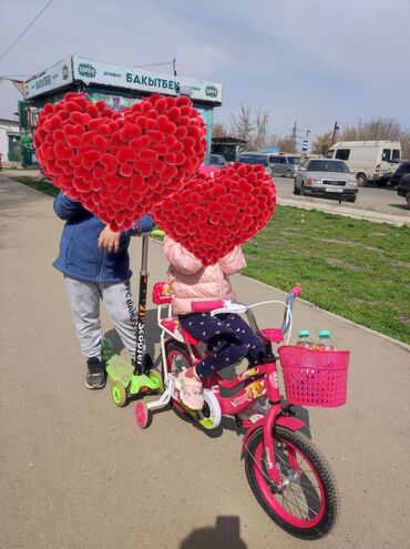 платя для девочек: Детский велосипед, 2-колесный, 4 - 6 лет, Для девочки, Б/у