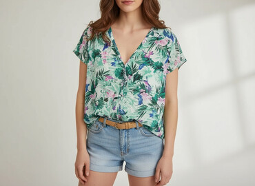 koszula z piórami shein: Janina, Women's blouse, size XL (EU 42)