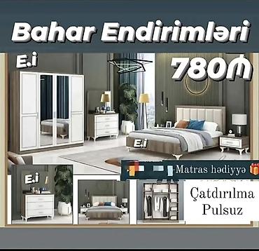 divan kreslo təmiri: Yataq otağı dəsti – 780₼ Komplekt: - Taxt (200×160) – baza daxildir — 3
