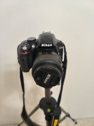 Fotokameralar: Nikon D3300 + 18-55mm obyektiv + Ştativ + Çantalar Tam işlək — 4