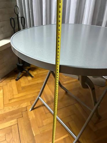 Stolovi: Okrugli sklopivi sto – metalna konstrukcija - Prečnik ploče — 9