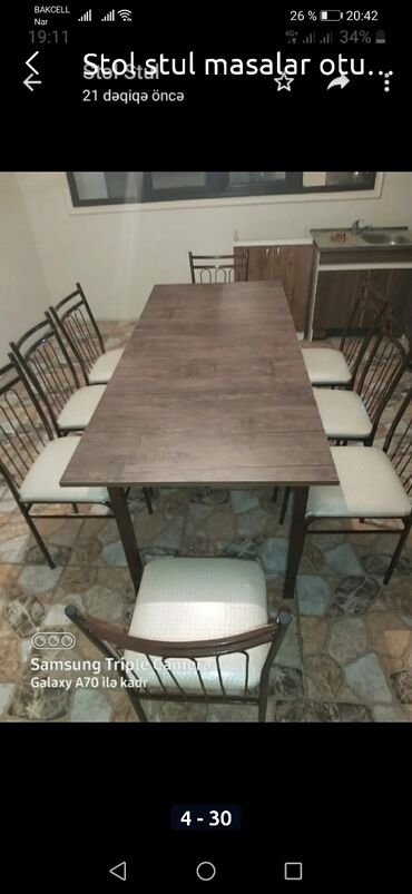 Masa və oturacaq dəstləri: Mətbəx üçün, Yeni, Açılmayan, Kvadrat masa — 23